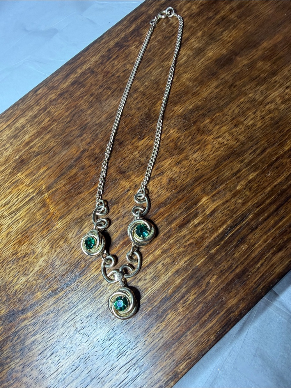 Vintage mid century modern 3 stone bib necklace